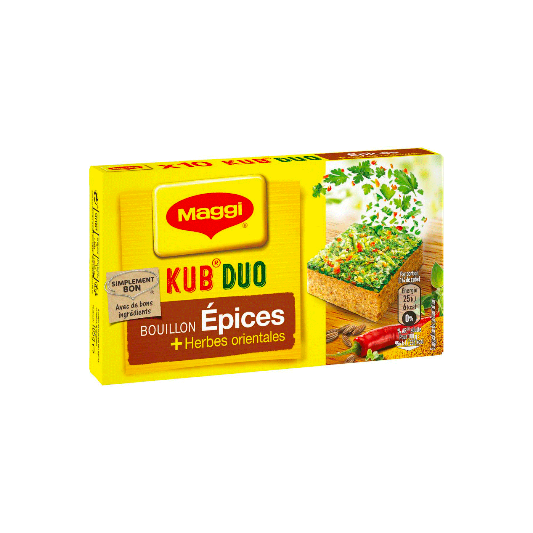 Maggi Bouillon Kub Duo aux Epices 105g 10 tabs ChezVous.re Shopping