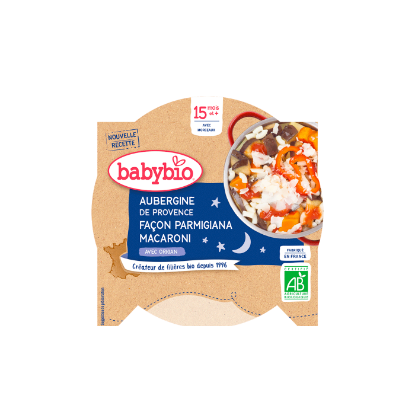 Image de Assiette du soir bébé dès 15 mois, Aubergine façon Parmigiana Pâtes Babybio - 260g