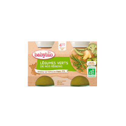 Picture of Petits pots légumes bébé dès 4 mois, Légumes Verts Babybio - 2x130g