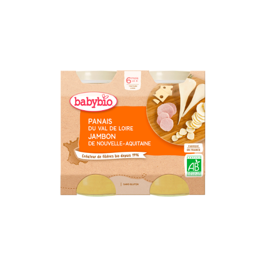 Image de Petits pots viande bébé dès 6 mois, Panais Jambon Babybio - 2x200g