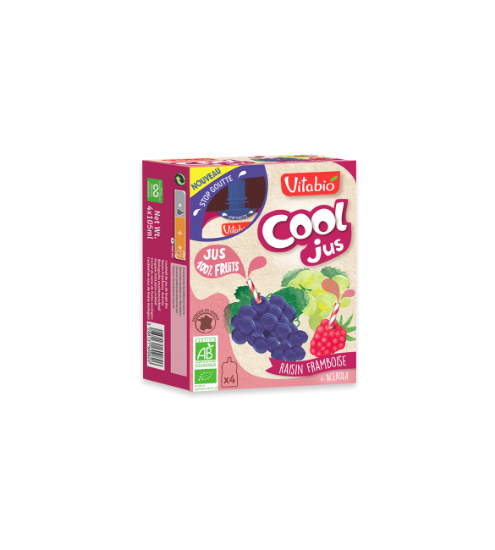 Image de Vitabio Cool Jus Raisin Framboise Acérola 4x105ml