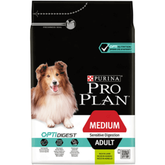 Picture of Croquettes chien Purina Pro Plan Dog (Medium Adult) Sensitive DIGESTION RICHE EN AGNEAU 3 kg 