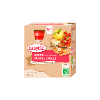 Mes Fruits Gourde Pomme Fraise Vanille 4 x 90g