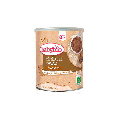 Image de Céréales bébé dès 8 mois, Cacao avec Quinoa Babybio - 220g