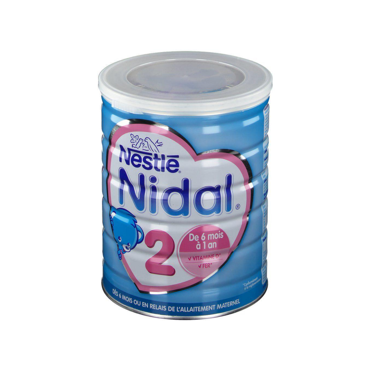 Nidal 2 lait bébé poudre 2 eme Age 800g   - Shopping et Courses  en ligne, livrés à domicile ou au bureau, 7j/7 à la Réunion