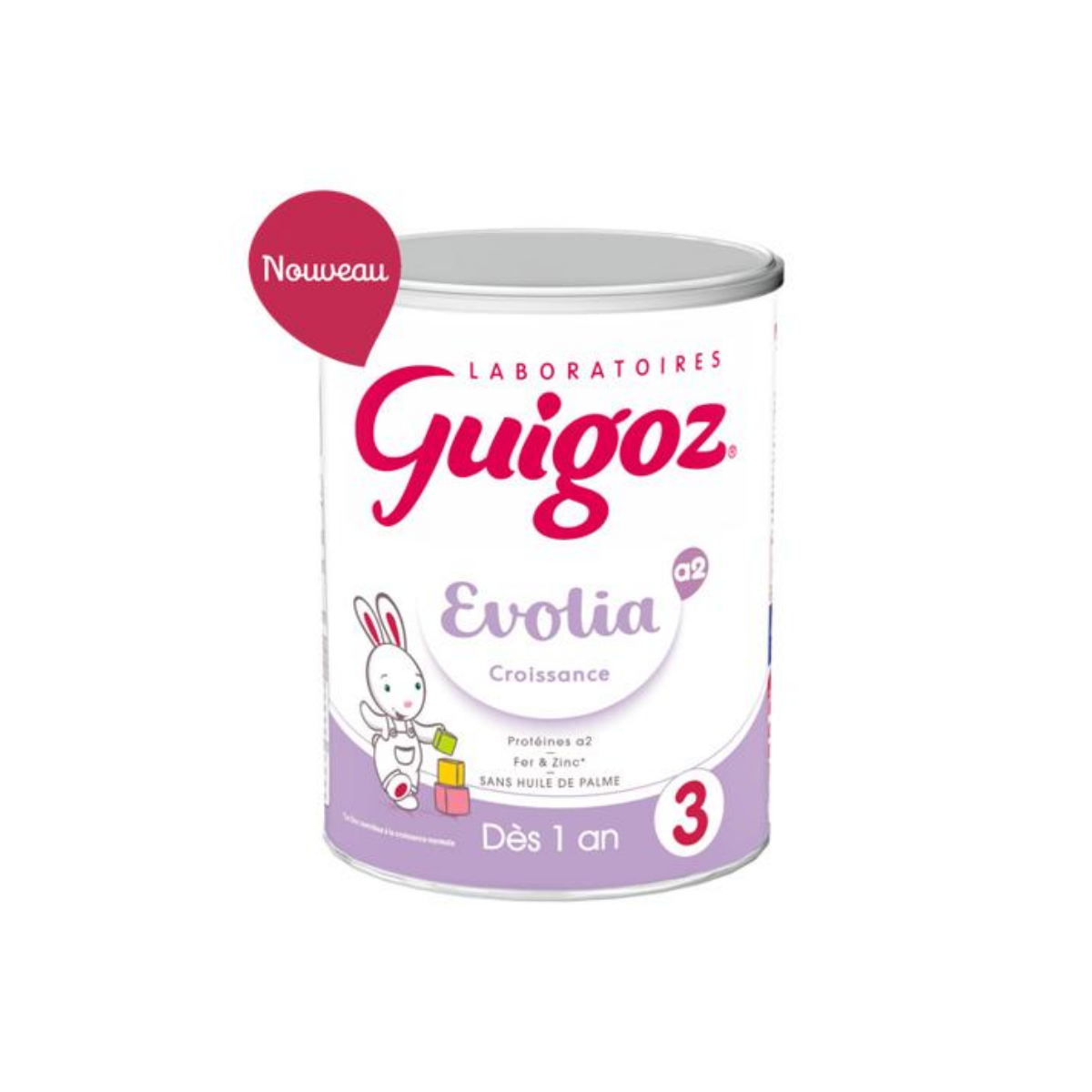 Guigoz 3 Evolia A2 lait bébé poudre croissance 800g   -  Shopping et Courses en ligne, livrés à domicile ou au bureau, 7j/7 à la  Réunion