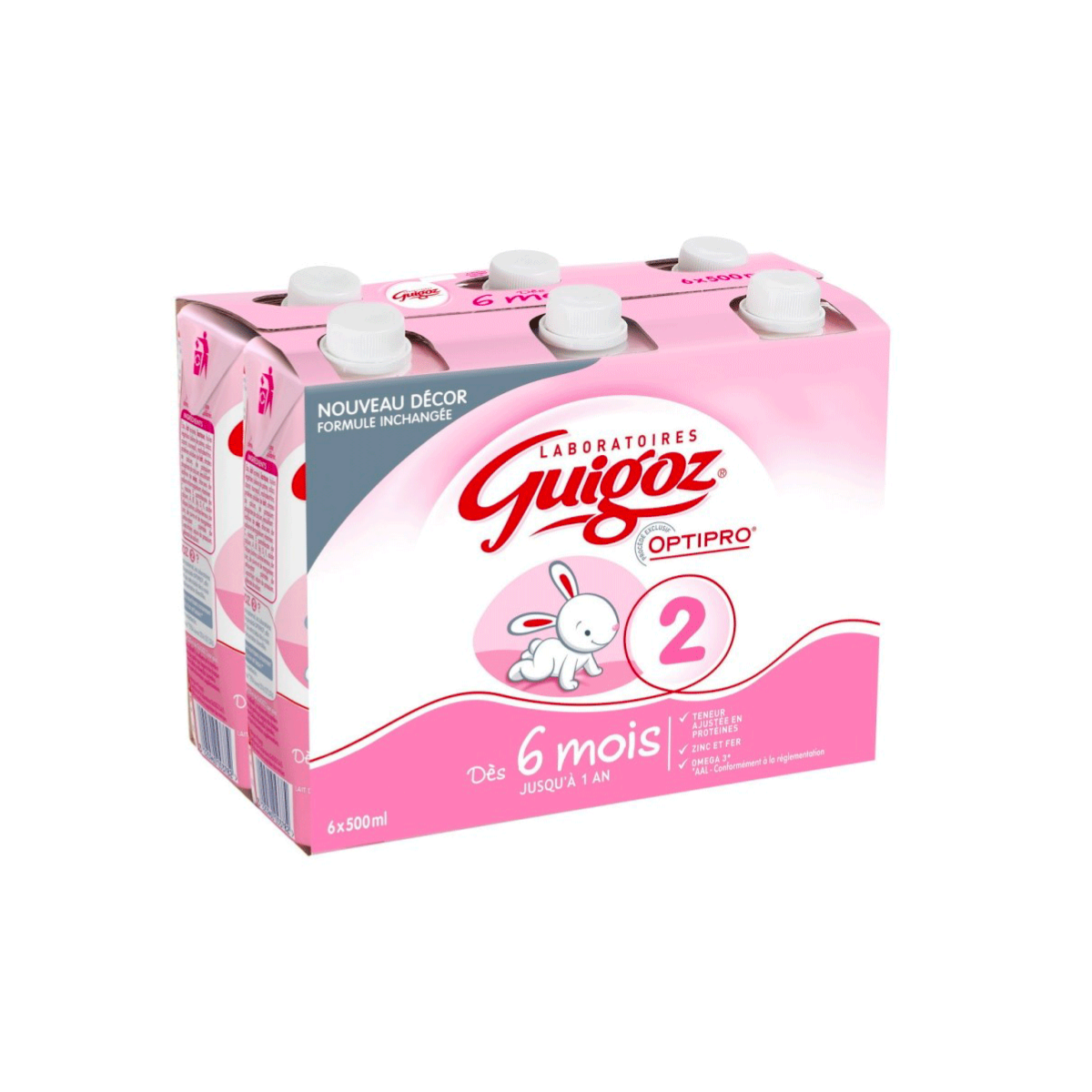 Guigoz Optipro 2 lait bébé liquide 2eme Age 6x500ml   -  Shopping et Courses en ligne, livrés à domicile ou au bureau, 7j/7 à la  Réunion