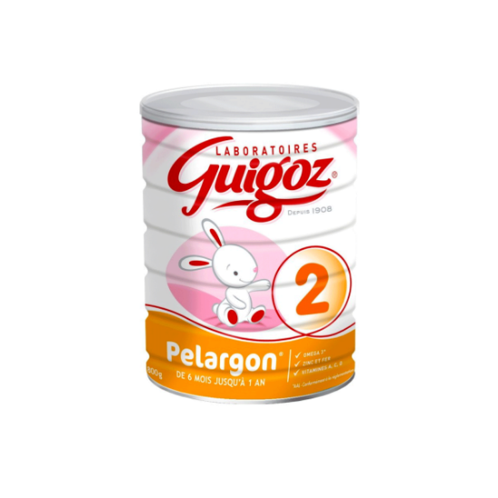 Guigoz 2 Pelargon lait bébé poudre 2eme Age 800g 