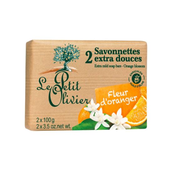 Image de Le Petit Olivier Savonette Extra Douce  FLEUR D' ORANGER 2X100G