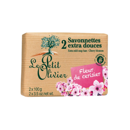 Image de Le Petit Olivier Savonette Extra Douce FLEUR DE CERISIER 2X100G