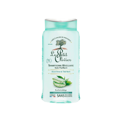 Picture of Le Petit Olivier Shampooing Micellaire Purifiant - Aloe Vera et Thé Vert - Cheveux Normaux à Gras  250ML