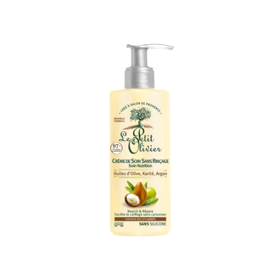 Image de Le Petit Olivier Crème de Soin - Huiles d'Olive, Karité, Argan - Cheveux Secs et Abîmés 200ML