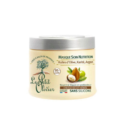 Image de Le Petit Olivier Masque - Huiles d'Olive, Karité, Argan - Cheveux Secs et Abîmés 330ML