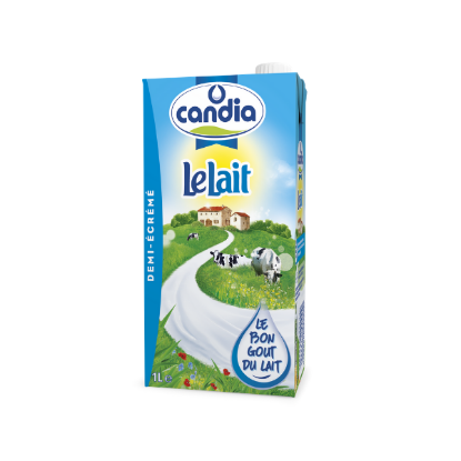 Image de Candia lait 1/2 écrémé Brique 1L 