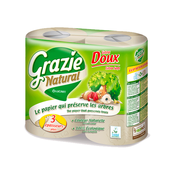 Grazié 4 rouleaux de Papier Toilette 3 Plis 