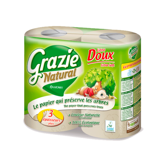 Grazié 4 rouleaux de Papier Toilette 2 Plis 