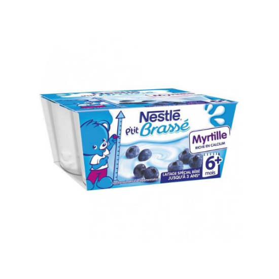 P'tit Brassé Nestlé Myrtille - 4x100g 6 M 