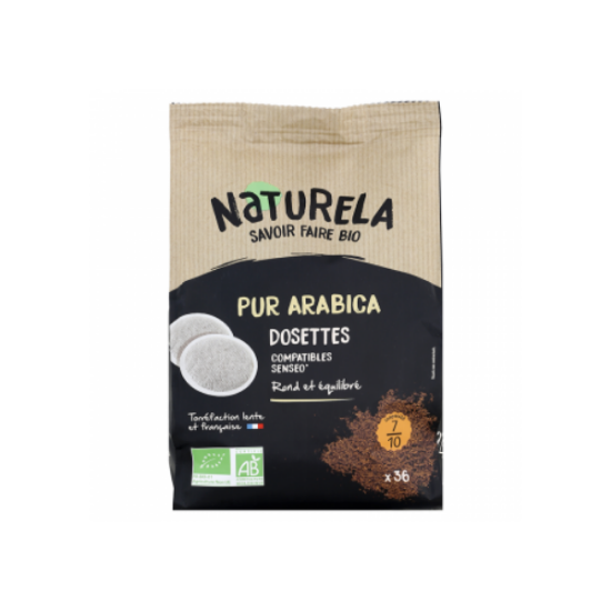 Café Bio 100% - Dosettes Souples Compatibles SENSEO Pur Arabica x36 - NATURELA