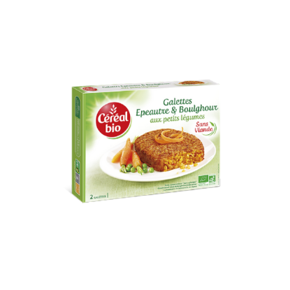 Plats cuisinés galettes épeautre/boulghour/légumes 200g bio CEREAL