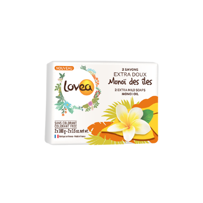 LOVEA 2 Savons extra-doux Monoï des îles 2 x 100 g