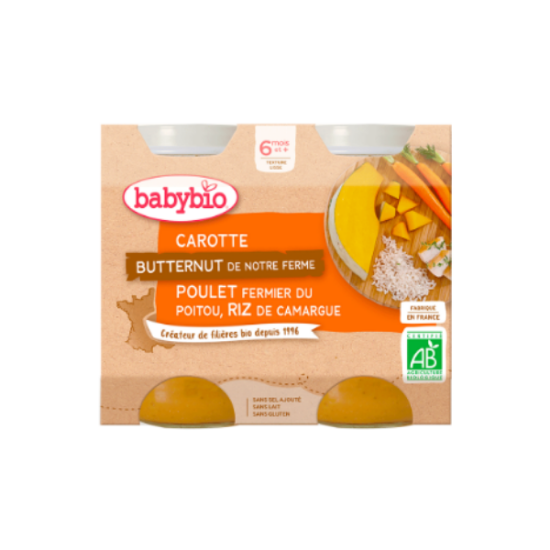 Babybio Menu Carotte Courge Poulet 2x200g