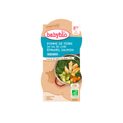 Bols Menu Epinards Saumon Riz Babybio 2x200g