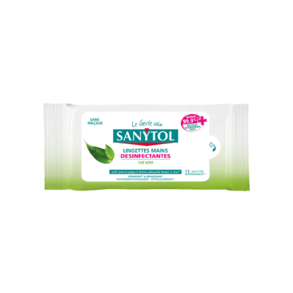 Lingettes nettoyantes désinfectantes surfaces Sanytol - Paquet de 72 sur