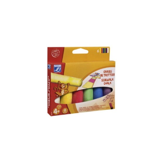 Craie trottoir Education LEFRANC&BOURGEOIS - Etui 6 couleurs