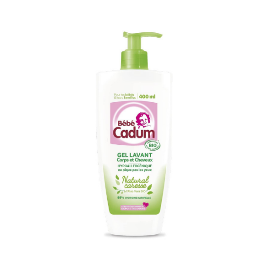 CADUM Gel Lavant Corps et Cheveux Natural Caresse Certifié BIO 400ml