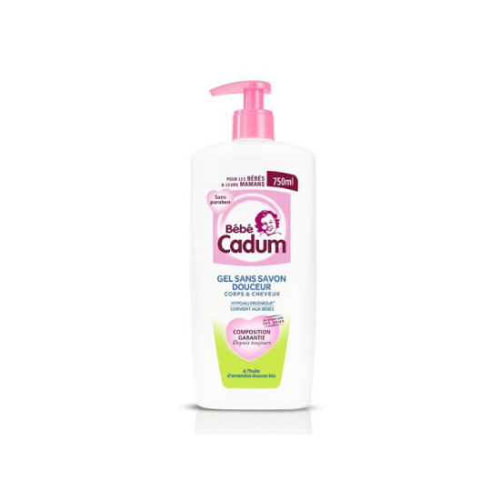 CADUM Gel sans savon bio corps & cheveux Amande douce bio 750 ml