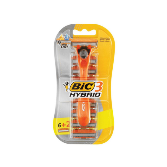 BIC Rasoir EASY Rechargeable jetable 1 manche plus 8 lames dont 2 offertes