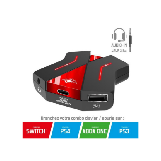 Spirit Of Gamer Adaptateur / Convertisseur pour Clavier/Souris/Casques    - Shopping et Courses en ligne, livrés à domicile ou au bureau,  7j/7 à la Réunion