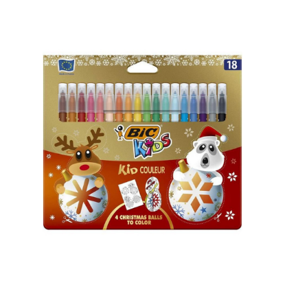 Bic - 18 Feutres de coloriage Kids Kid Christmas Edition 