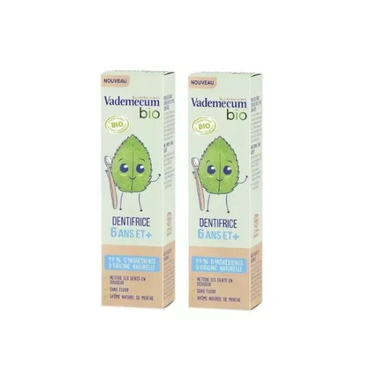 Dentifrice kids 1 - 6ans arôme menthe Bio VADEMECUM 2x50ml