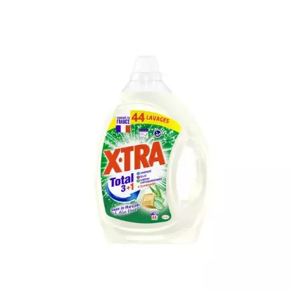 XTRA Lessive liquide savon Marseille et aloe vera 2,2 L