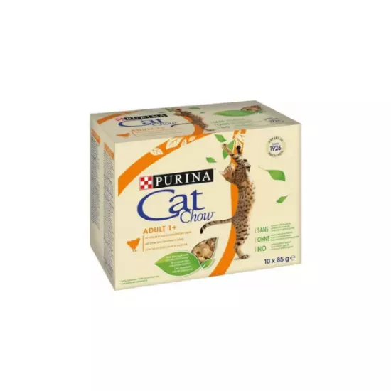 Purina Cat Chow Adult Poulet & Courgettes Pochon 10x85gr