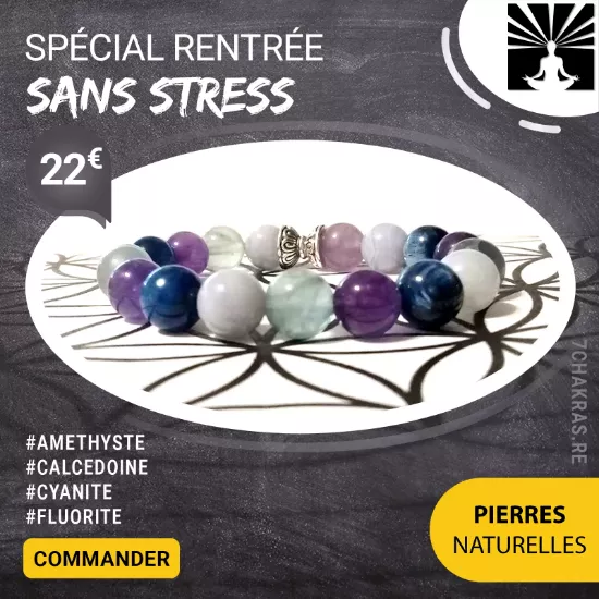 Bracelet spécial rentrée sans stress en pierres naturelles