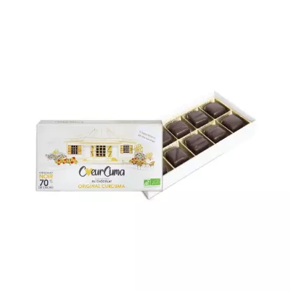 COEURCUMA assortiment de 10 chocolats BIO 100% Péi