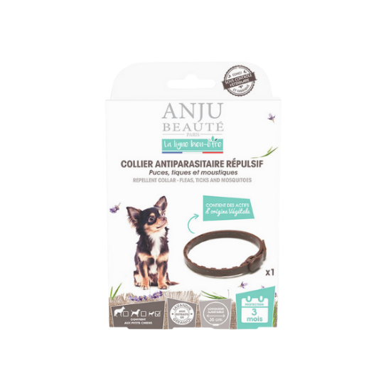 ANJU - Collier antiparasitaire répulsif petit chien 18 cm