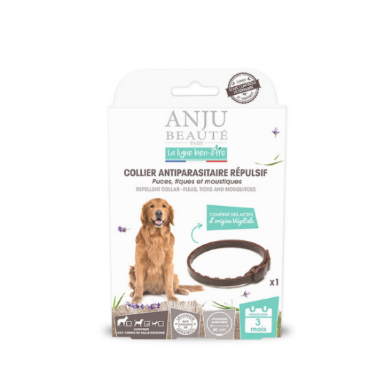 ANJU - Collier antiparasitaire répulsif moyen chien 60 cm