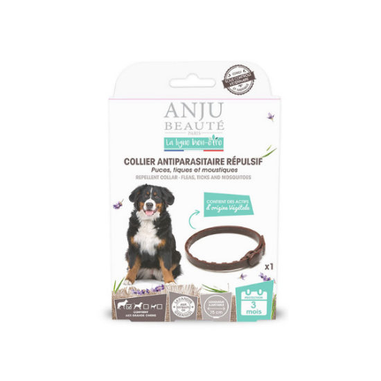 ANJU - Collier antiparasitaire répulsif grand chien 75 cm