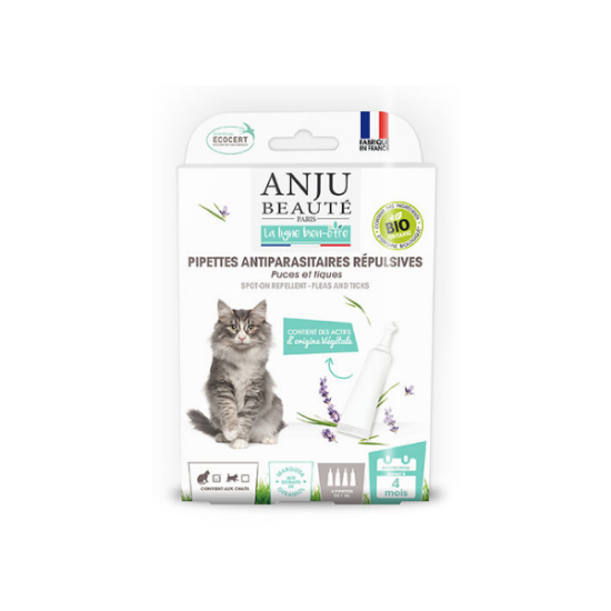 ANJU - Pipette antiparasitaire chat Ecosoin Bio x4