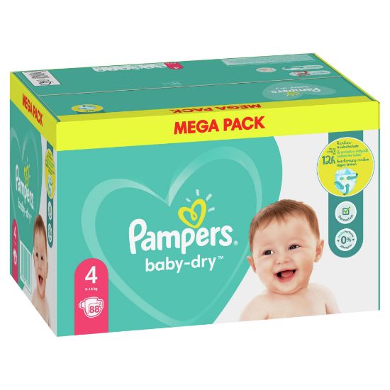 PAMPERS Couches Mega Pack - Taille 4 - 88 unités