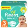 PAMPERS Couches Mega Pack - Taille 3 - 102 unités 