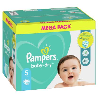 Picture of Couches Bébé Pampers Baby-Dry Taille 5, 11-16 kg, Mega Pack 76 couches