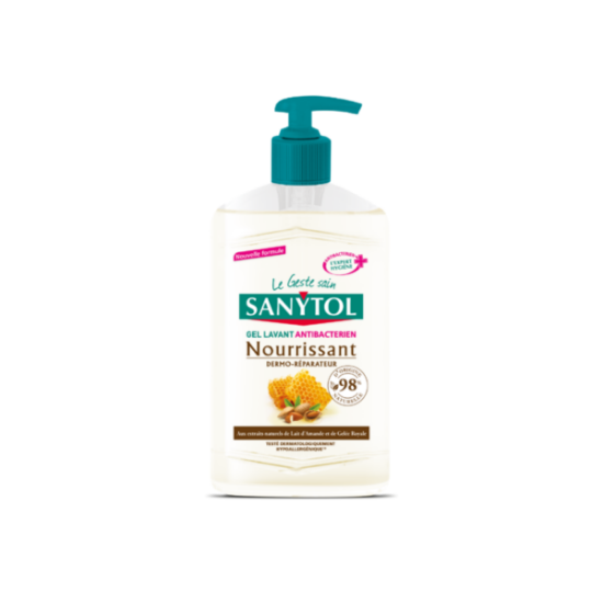 SANYTOL Savon antibactérien nourrissant - Lait d'amande et gelée royale