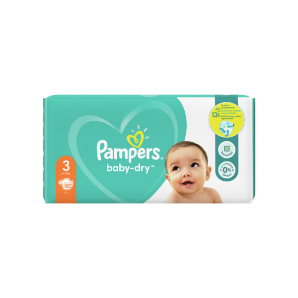 Pampers Baby-Dry Taille 3, 52 Couches disponible et en vente à La