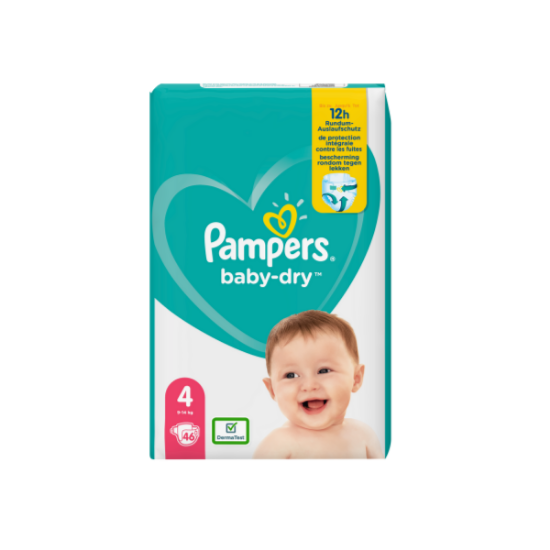 Pampers Baby-Dry Taille 4, 46 Couches