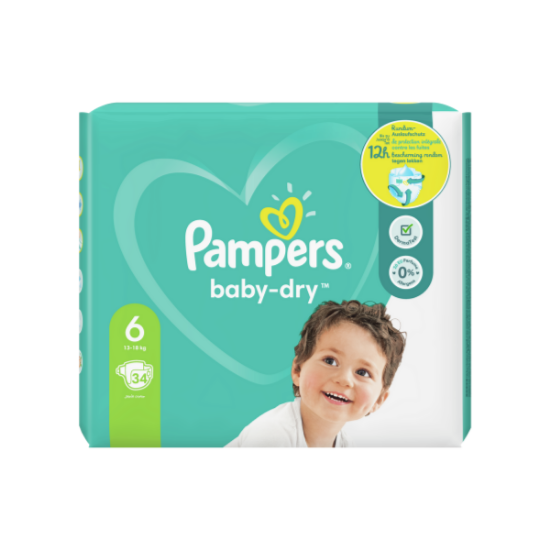 Pampers Baby-Dry Taille 6, 34 Couches