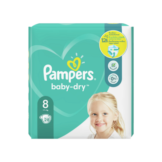Pampers Baby-Dry Taille 8, 28 Couches 